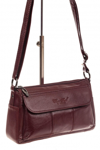 Женская сумка из мягкой натуральной кожи, цвет бордовый