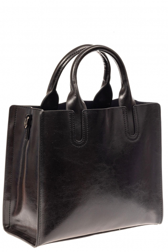 Женская сумка тоут из натуральной кожи, цвет черный