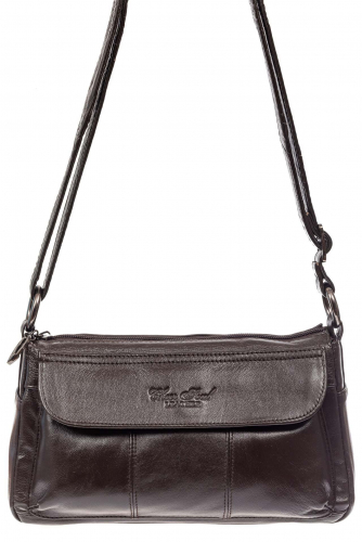 Женская сумка из мягкой натуральной кожи, цвет шоколад