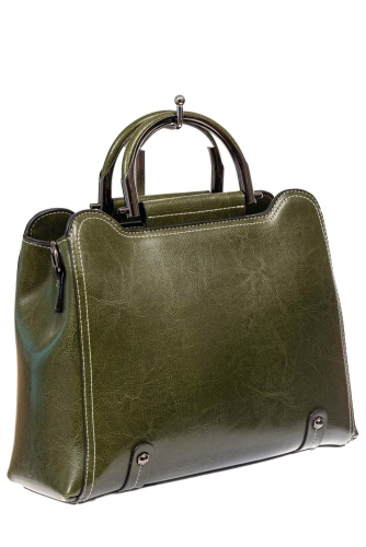 Красивая женская сумка из натуральной кожи, цвет зеленый