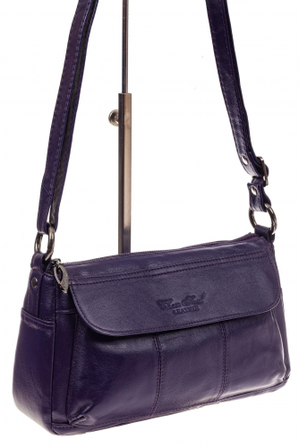 Женская сумка из мягкой натуральной кожи, цвет фиолетовый