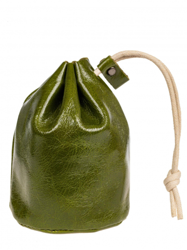 Женский кошелек-мешок из натуральной кожи, зеленый