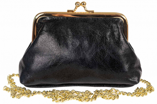 Женская вечерняя сумочка - кошелек с фермуаром, цвет черный