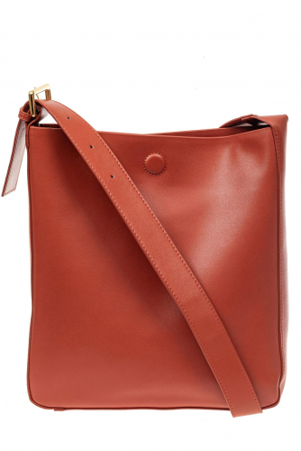 Женская сумка-пакет из натуральной кожи, цвет кирпичный