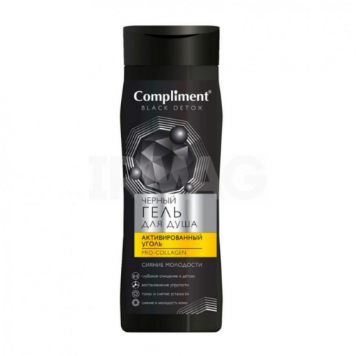 Тимекс Compliment BLACK DETOX Гель для душа Активированный уголь и PRO-COLLAGEN сияние молодости 250мл