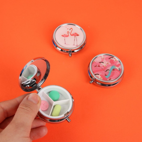 Таблетница «Фламинго», с зеркальной поверхностью, 3 секции, цвет МИКС