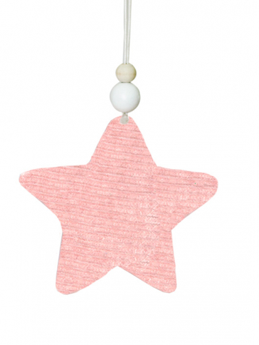 Новогоднее подвесное украшение Мягкая розовая звездочка из полиэстера / 9x2x9см арт.82630