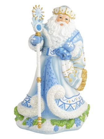 Новогодняя фигурка Дедушка мороз с посохом из полирезины / 13х26х17,5см арт.81383