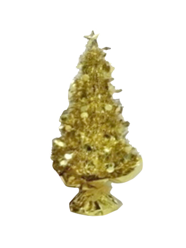Новогоднее украшение Ёлка золотой блеск из Полиэтилена с декором из ПВХ / 9,5x9,5x23см арт.82359