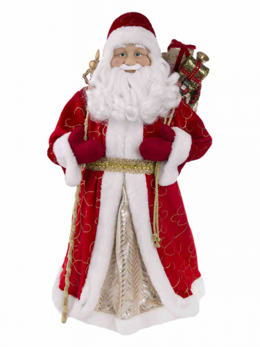 Детская игрушка (Дед Мороз В красном костюме) для детей старше 3х лет, из пластика и ткани / 28,5x19,5x61см арт.82528