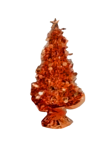 Новогоднее украшение Ёлка красный блеск из Полиэтилена с декором из ПВХ / 9,5x9,5x23см арт.82360