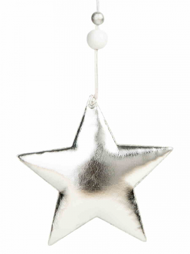 Новогоднее подвесное украшение Блестящая серебристая звезда из полиуретана / 10,5x1,5x10,5см арт.81435
