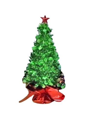 Новогоднее украшение Ёлка зелёный блеск из Полиэтилена с декором из ПВХ / 9,5x9,5x23см арт.82361