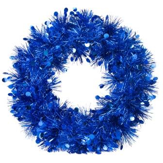 Новогоднее украшение Венок Синий из Полиэтилена / 24x24x1,5см арт.82341