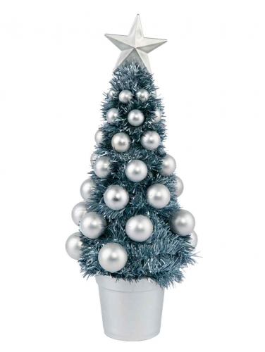 Новогоднее украшение Ёлка Синяя из Полиэтилена с декором из ПВХ / 12,2x11x29,5см арт.82350