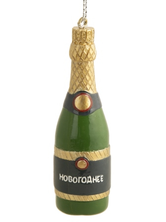 Новогоднее подвесное украшение Шампанское из полирезины / 2,9х9,7х2,9см арт.81614