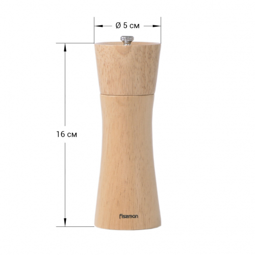 Мельница для соли и перца фигурная 16x5.5 см (деревянный корпус с керамическим механизмом)