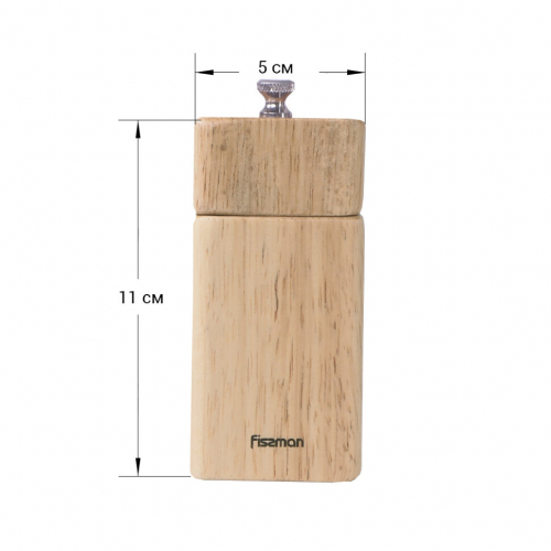 Мельница для соли и перца квадратная 11x5 см (деревянный корпус с керамическим механизмом)