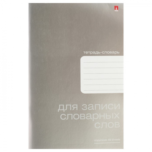 Тетрадь для записи словарных слов А6, 48 листов Platinum, обложка металлизированный картон