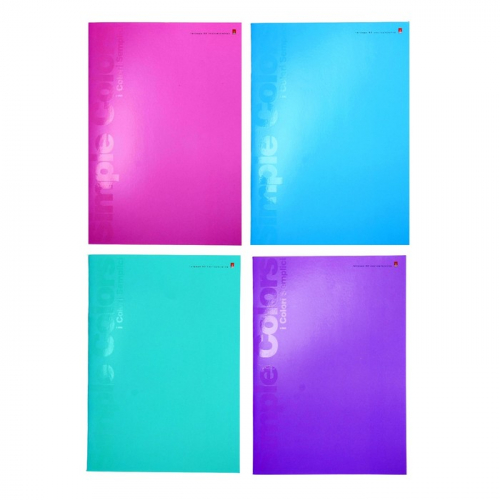 Тетрадь А4, 80 листов в клетку Zefir Colors, обложка мелованный картон, выборочный УФ-лак, МИКС