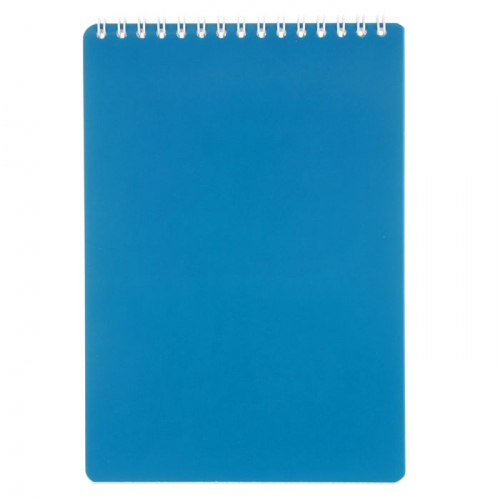 Блокнот А5, 50 листов на гребне «Тёмно-синий», клетка, обложка мелованный картон