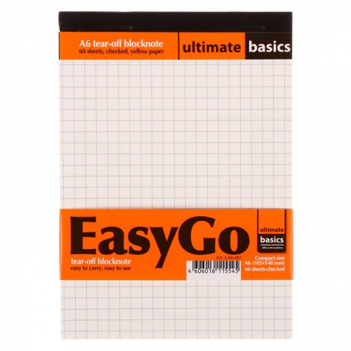 Блокнот А6, 60 листов Ultimate basics. EysyGo, перфорация на отрывной части, жёсткая подложка