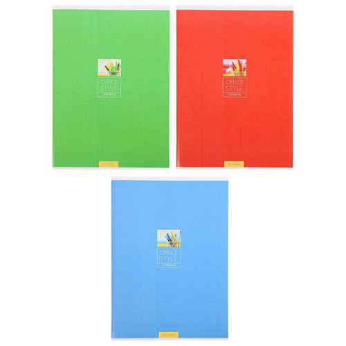 Тетрадь А4, 96 листов в клетку «Моноколор. Office style», обложка мелованный картон, ВД-лак, блок офсет, МИКС
