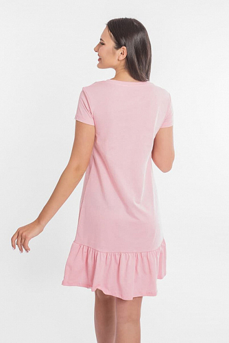 Сорочка ночная #213661Розовый +печать