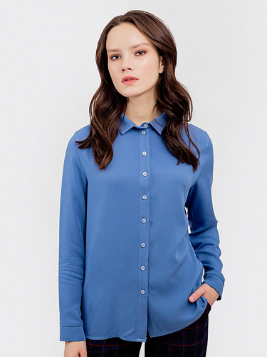 Блузка #212753Серо -синий
