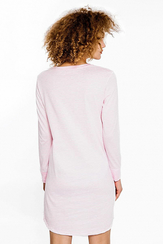 Сорочка ночная #213707Мелкая розовая полоска