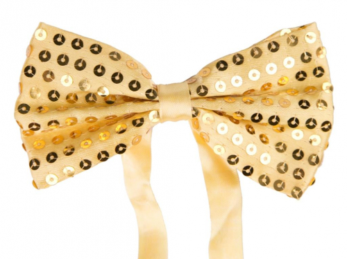 Маскарадный галстук-бабочка ЗОЛОТО арт.34637/12  (10 см, полиэстер) арт.34637