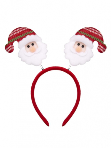Новогоднее украшение на голову Дед Мороз в шапке из полипропилена с декором из нетканого материала (полиэфирные волокна) / 24x24x1,5см арт.78604