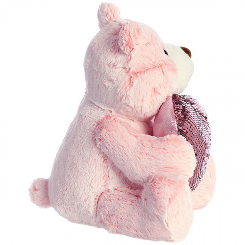 AURORA Игрушка мягкая Медведь Большое сердце роз. 30 см
