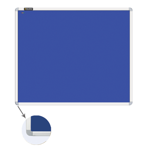 Пробковая доска 90*120 см с текстильным покрытием, синяя BRAUBERG 231701