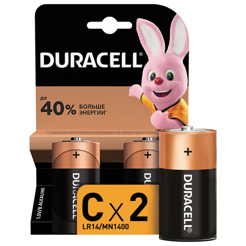 Батарейки DURACELL BASIC С LR14 1.5V, 2шт, алкалиновые 450428/176949