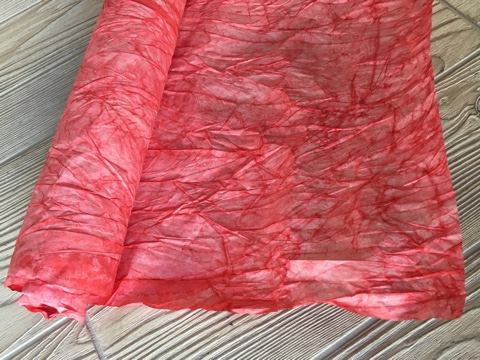 Бумага эколюкс 70см*5Y розово/коралловая паутинка