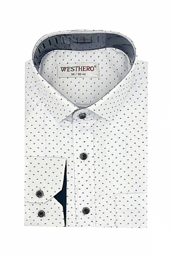 Рубашка мужская WESTHERO (дл. рукав, M-4XL) светлый тон