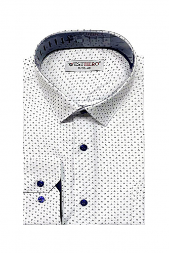 Рубашка мужская WESTHERO (дл. рукав, M-4XL) светлый тон