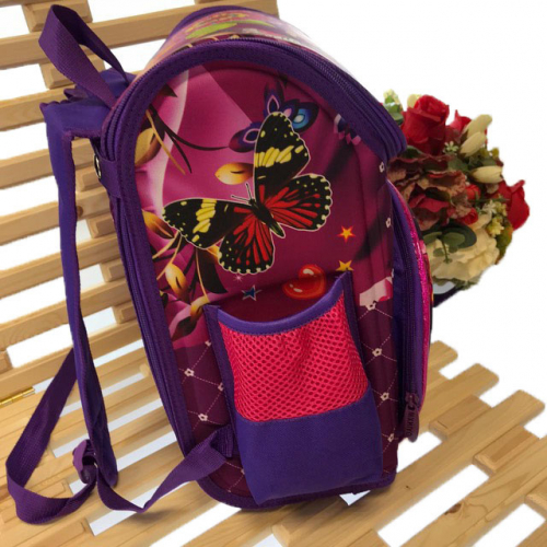 Рюкзак Butterfly 1-3 класс с ортопедической спинкой аметистового цвета.