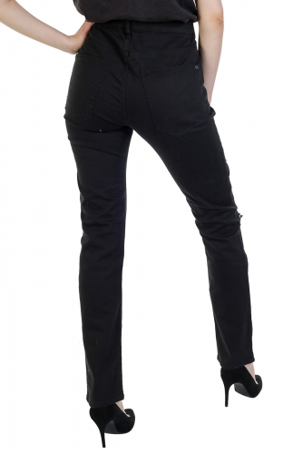 Рваные женские джинсы – хитовый черный, декоративные потертости №310