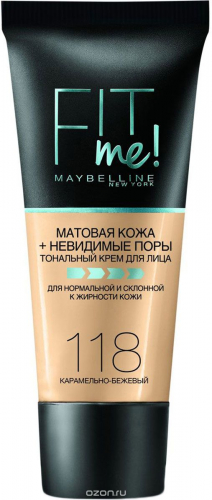 Мейб. тон. крем  Фит Ми  118 карамельно-беж