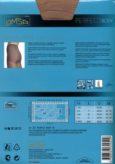 Колготки корректирующие, Omsa, Perfect body 70 оптом