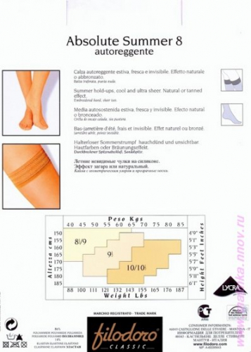 Чулки классические, Filodoro classic, Absolute Summer 8 Auto оптом