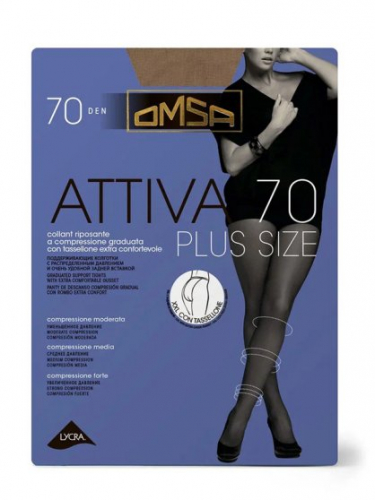 Колготки классические, Omsa, Attiva 70 XXL Plus size оптом