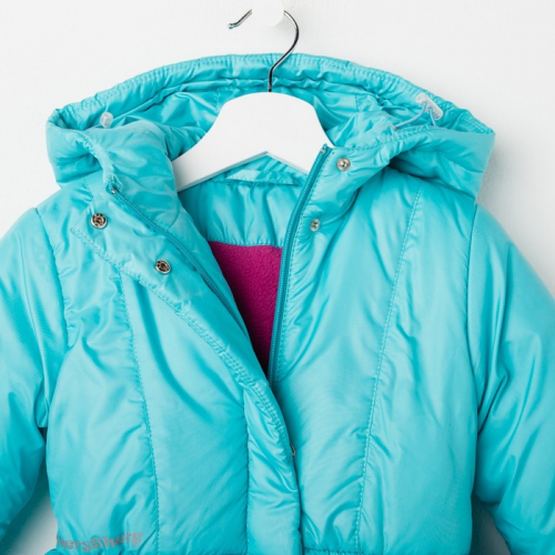 Пальто для девочки, цвет бирюзовый, рост 92-98 см