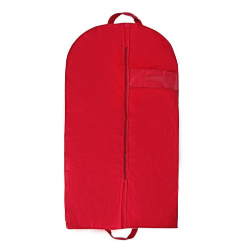 Чехол для одежды с окном 100×60 см, спанбонд, цвет бордовый