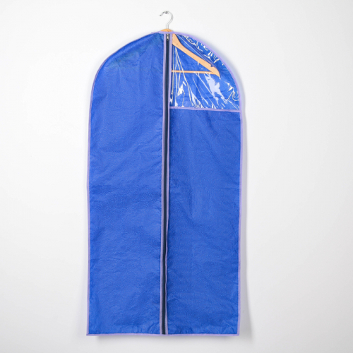 Чехол для детской одежды «Цветы», 80×50 см, цвет сине-фиолетовый