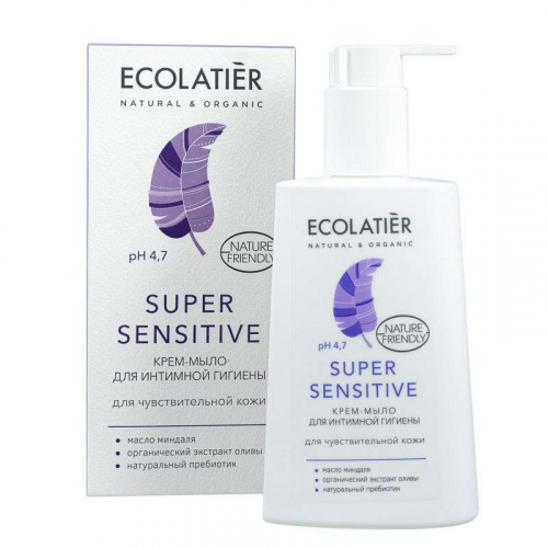 Мыло-крем д/интим.гигиены Super Sensitive д/чувств.кожи 250мл с дозат. Ecolatier Inspirat.