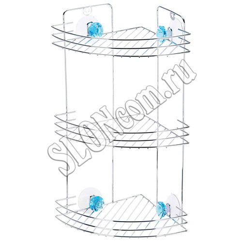 Полка угловая трехъярусная на силиконовом креплении kleber lite