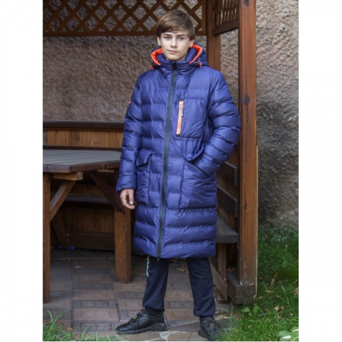 Зимнее пальто для мальчика Уильям синий Аврора 